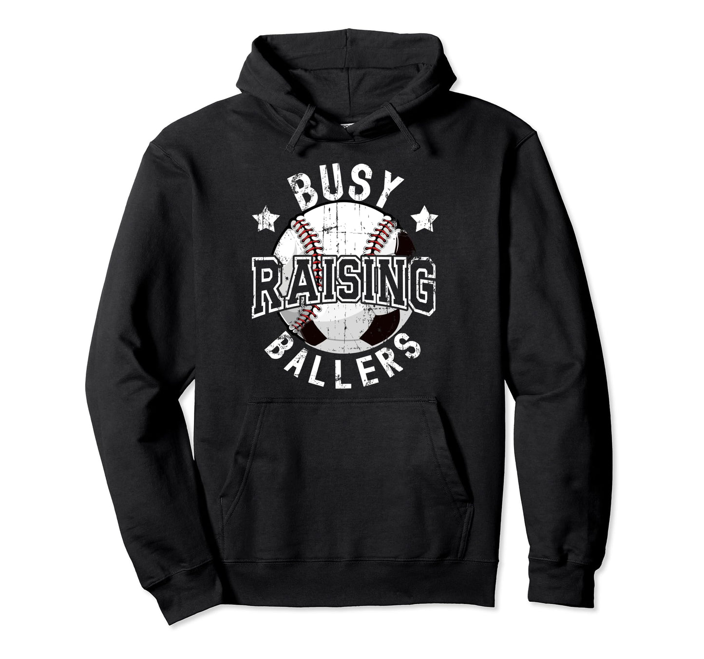Busy Raising Ballers Baseball Hoodie - Fun Novelty Design for Adults - T-Shirt, Sweatshirt, Hoodie