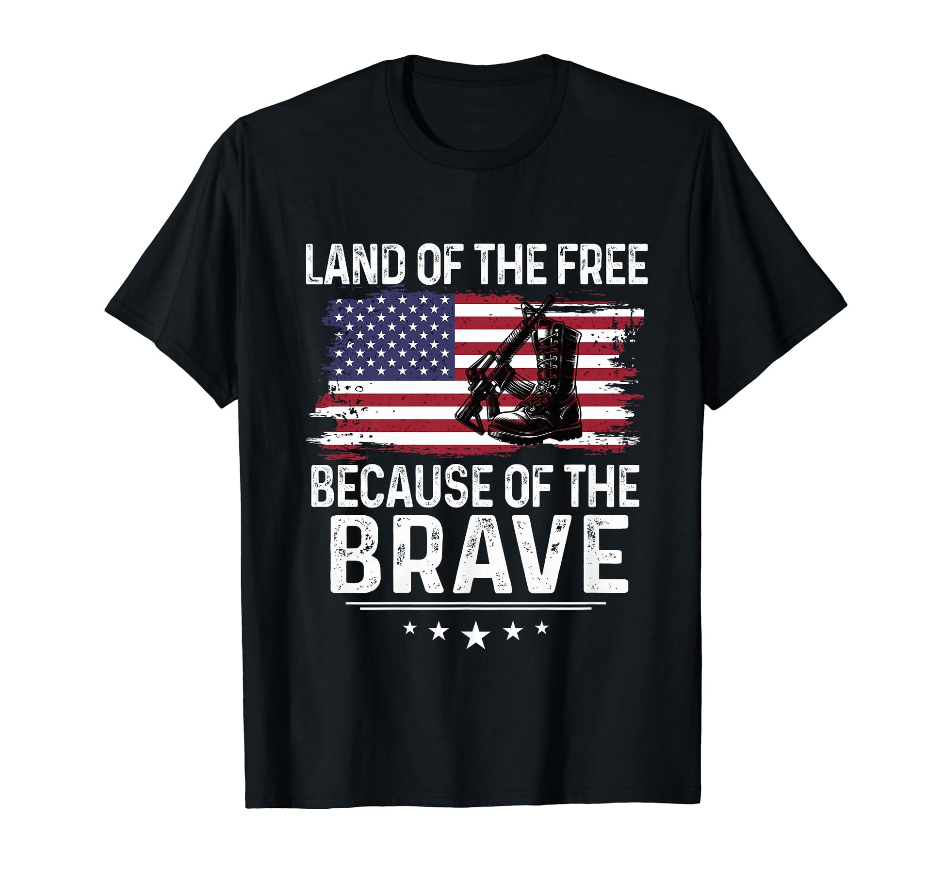 Land Free Because Brave Military Boots T-Shirt - Minimalist Print Men Women - T-Shirt, Sweatshirt, Hoodie