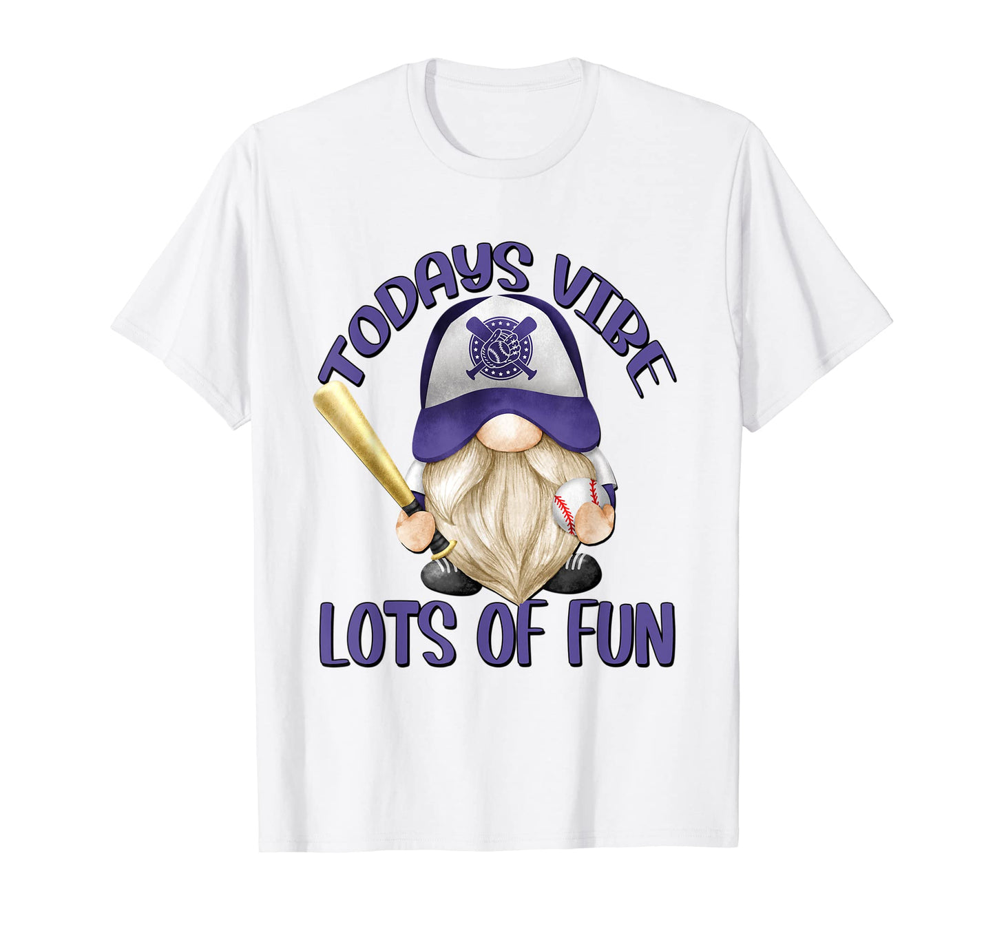 Gnome Baseball Grandpa Motif Funny T-Shirt - Fun Novelty Design Men Women - T-Shirt, Sweatshirt, Hoodie