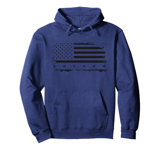 American Flag Soccer Soccer Hoodie - Trendy Graphic Men Women - T-Shirt, Sweatshirt, Hoodie