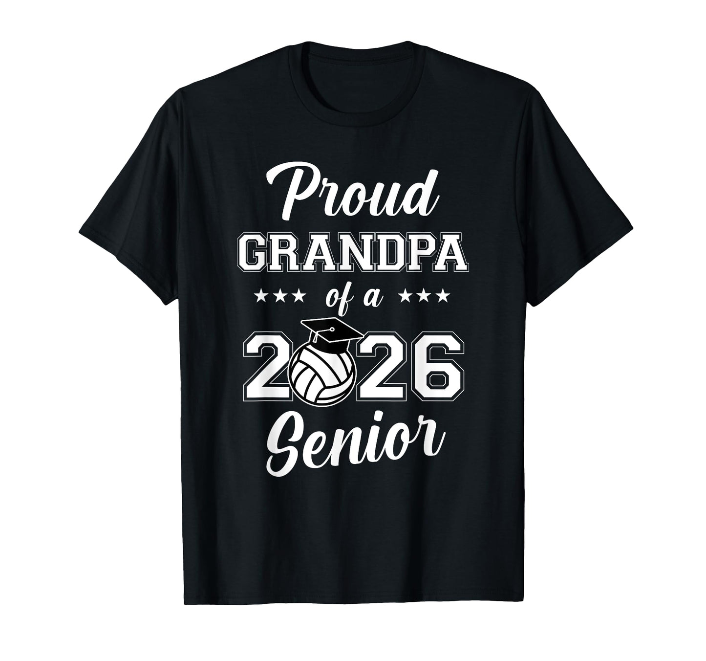 Proud Grandpa 2026 Senior Volleyball T-Shirt - Custom Art Print for Adults - T-Shirt, Sweatshirt, Hoodie