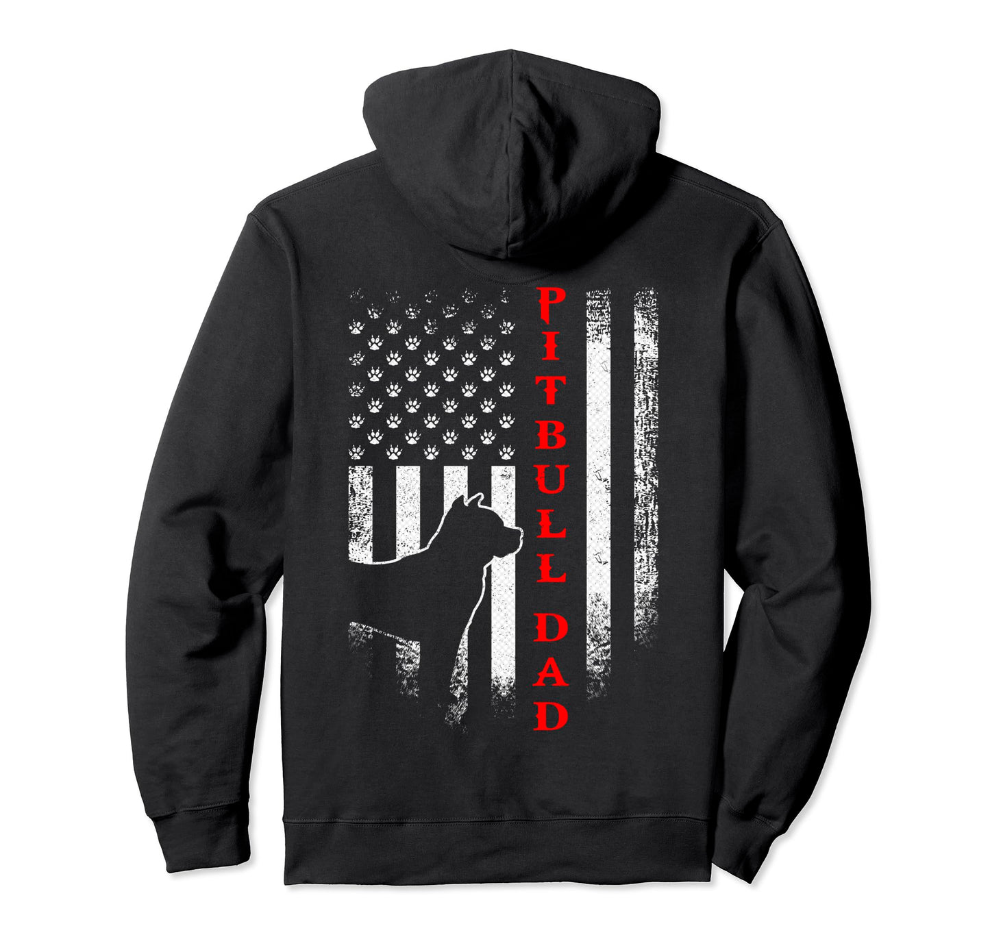 Usa Flag Proud Pitbull Pit Bull Dog Dad Hoodie - Minimalist Print Unisex - T-Shirt, Sweatshirt, Hoodie