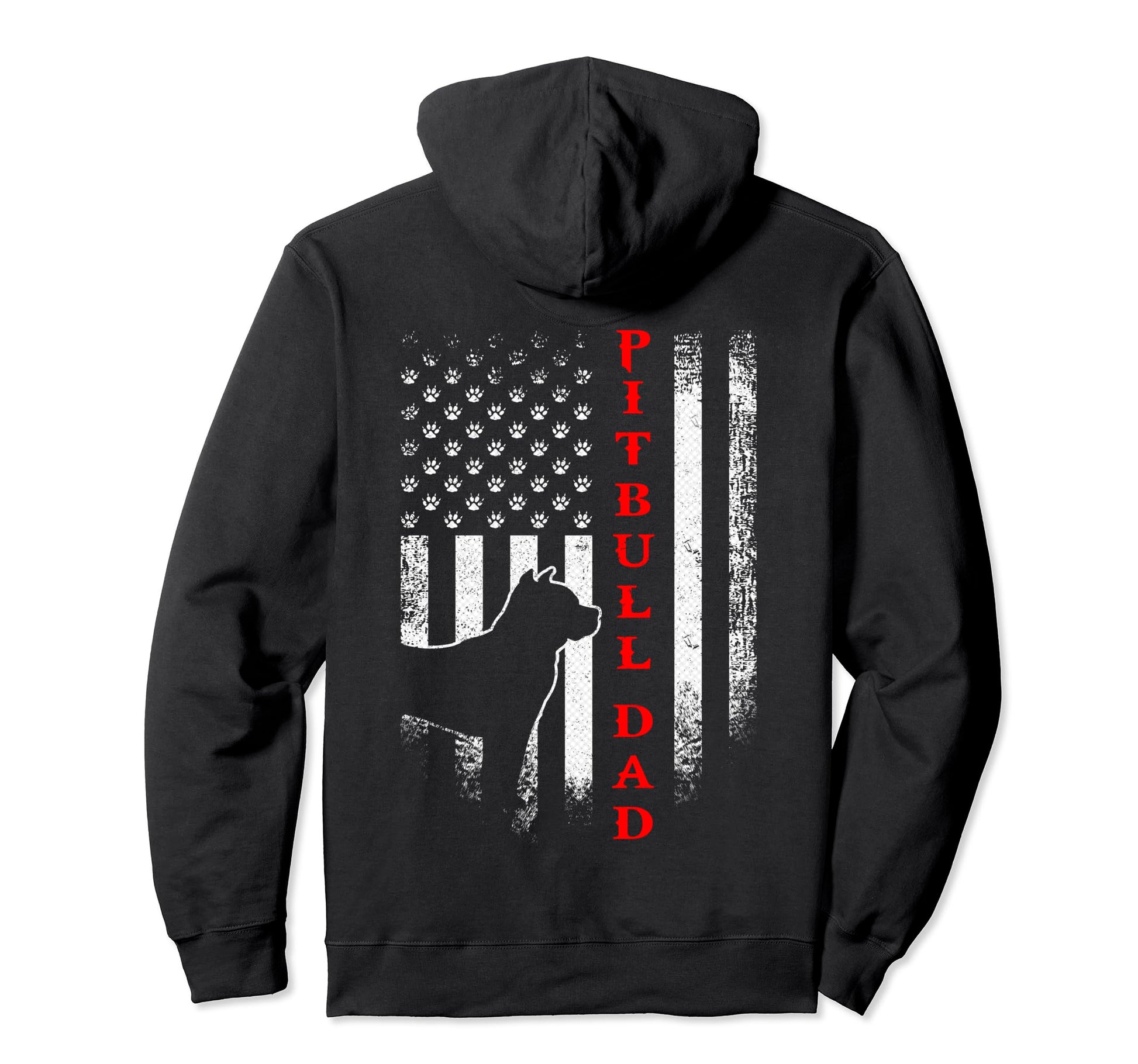Usa Flag Proud Pitbull Pit Bull Dog Dad Hoodie - Minimalist Print Unisex - T-Shirt, Sweatshirt, Hoodie