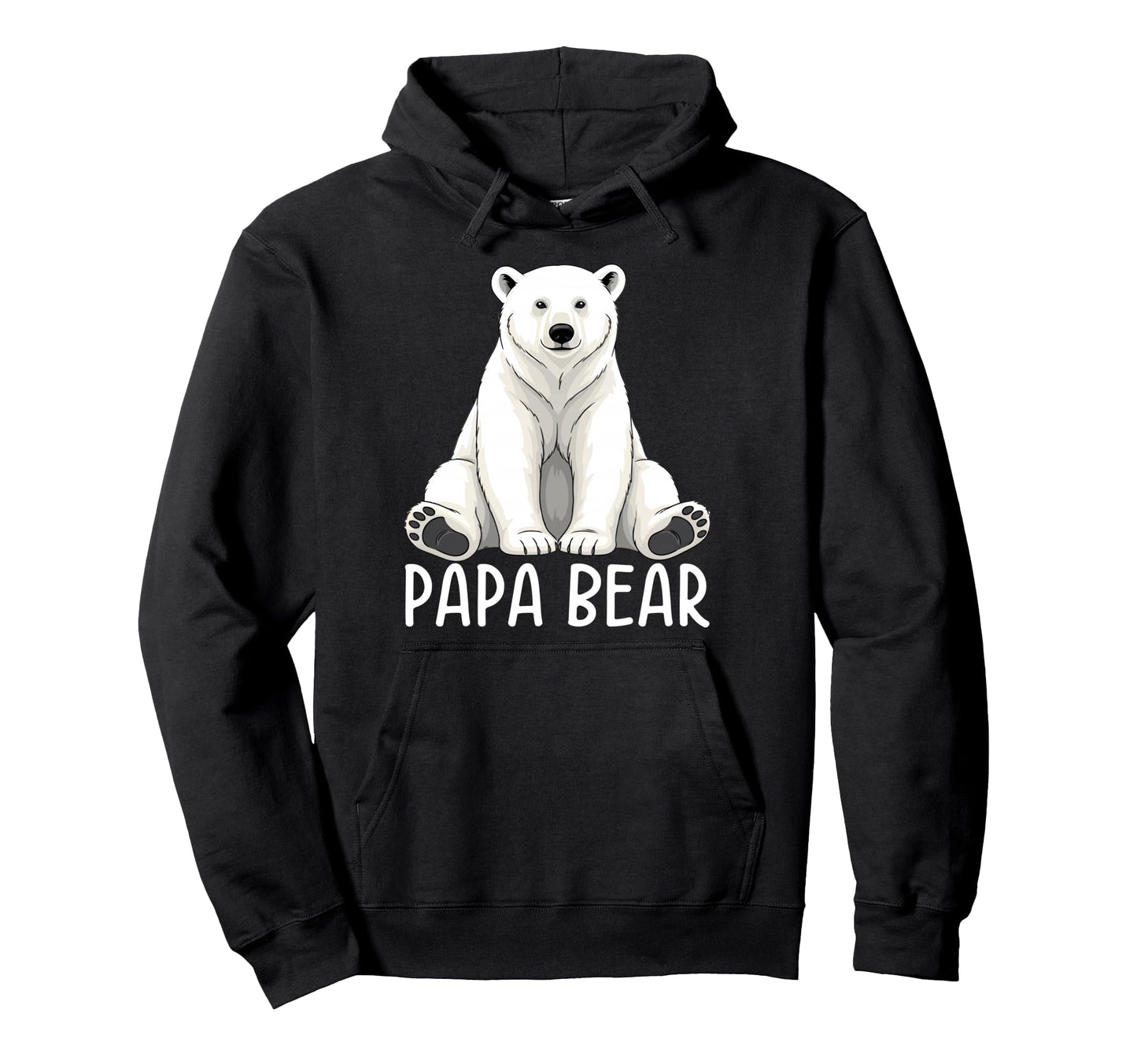 Papa Bear Polar Bear Winter Bear Hoodie - Minimalist Print for Adults - T-Shirt, Sweatshirt, Hoodie