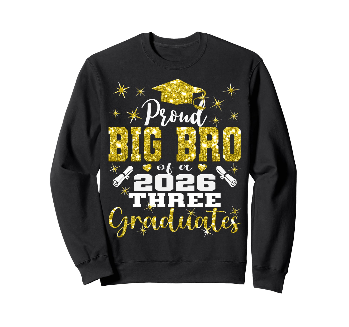 Proud Big Bro Three 2026 Sweatshirt - Minimalist Print for Adults - T-Shirt, Sweatshirt, Hoodie
