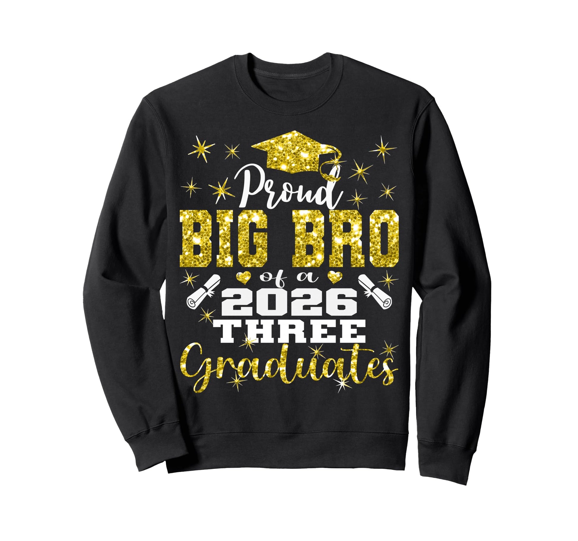 Proud Big Bro Three 2026 Sweatshirt - Minimalist Print for Adults - T-Shirt, Sweatshirt, Hoodie