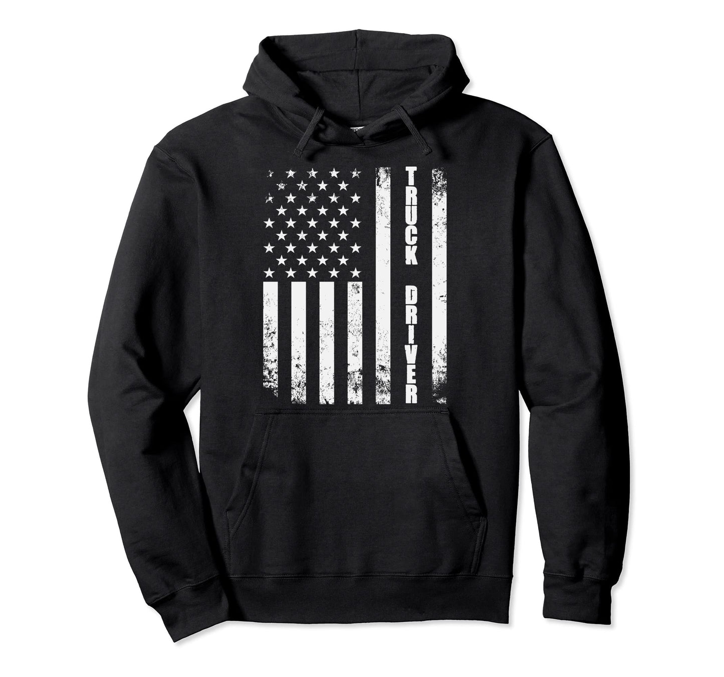 Truck Driver American Flag Usa Semi Hoodie - Unique Graphic Men Women - T-Shirt, Sweatshirt, Hoodie