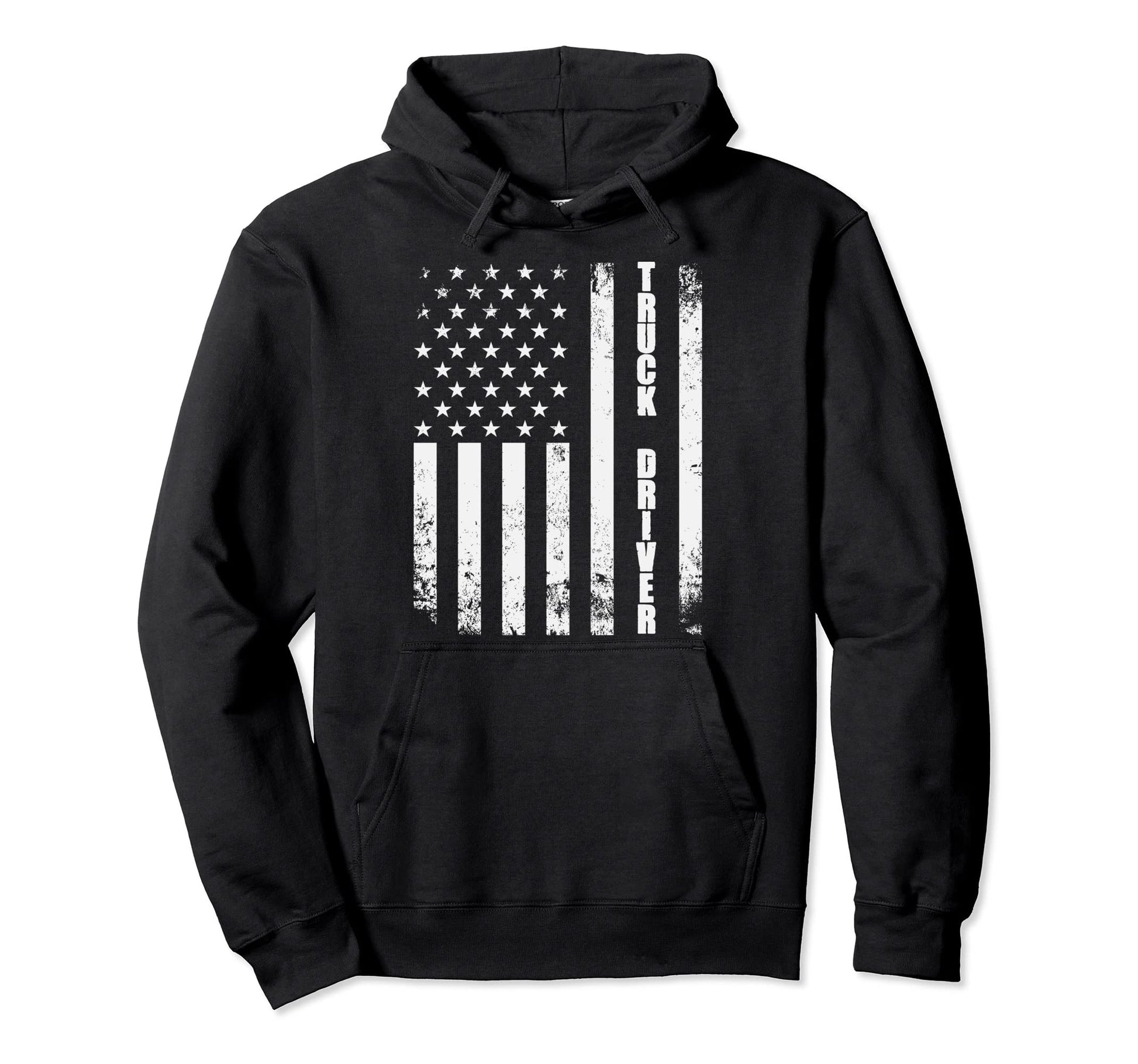 Truck Driver American Flag Usa Semi Hoodie - Unique Graphic Men Women - T-Shirt, Sweatshirt, Hoodie