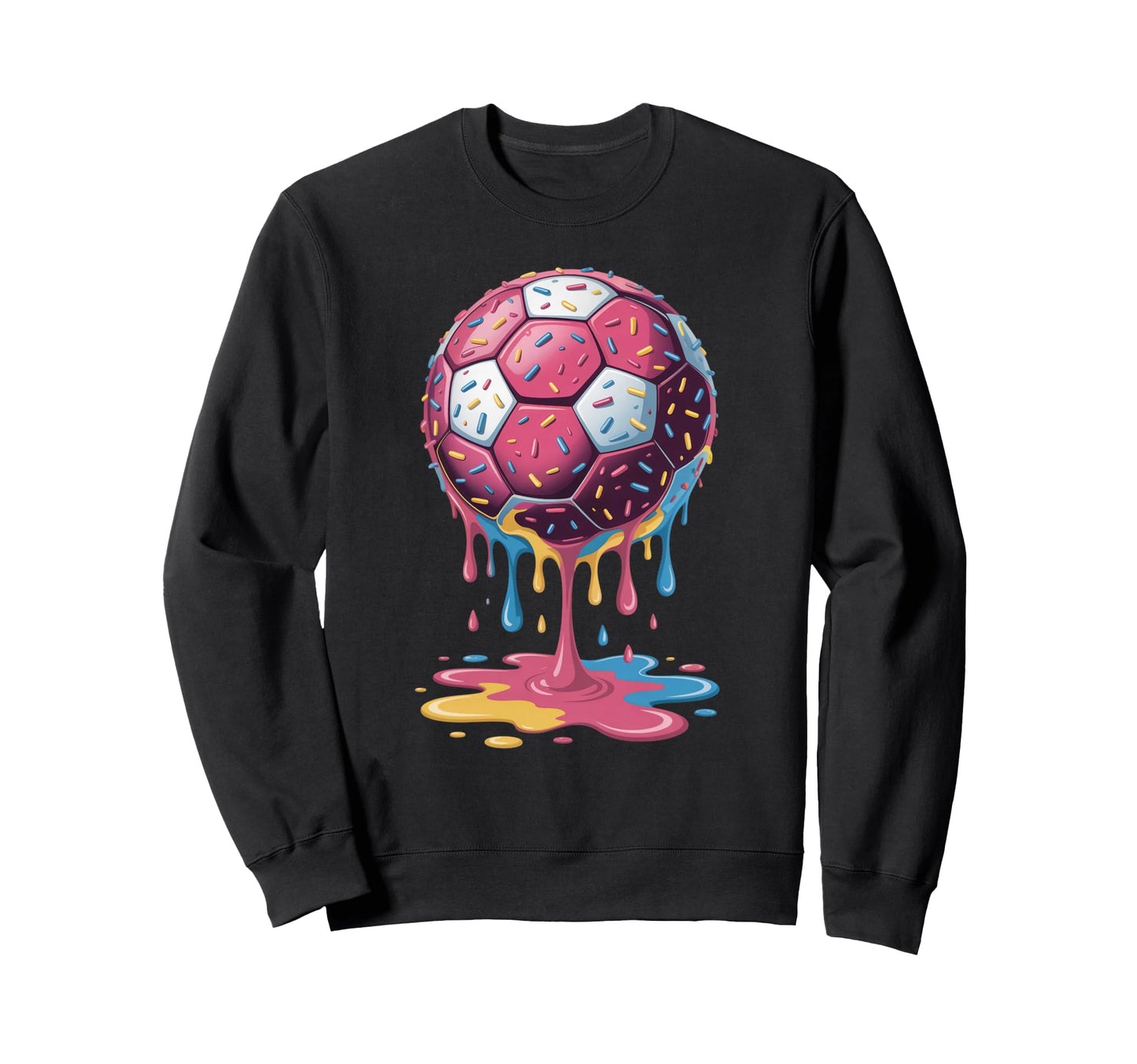 Soccer Ball Drip Ice Cream Drip Game Sweatshirt - Minimalist Print Unisex - T-Shirt, Sweatshirt, Hoodie