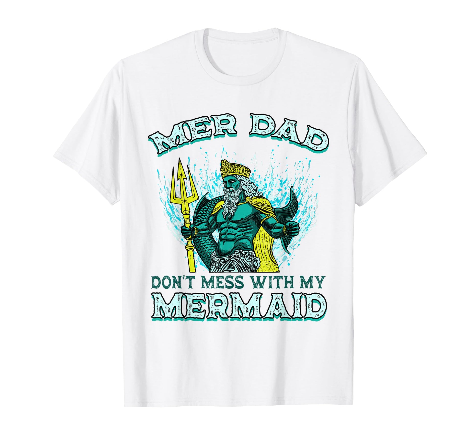 Mermaid Dad Daughter Birthday Family T-Shirt - Minimalist Print for Adults - T-Shirt, Sweatshirt, Hoodie