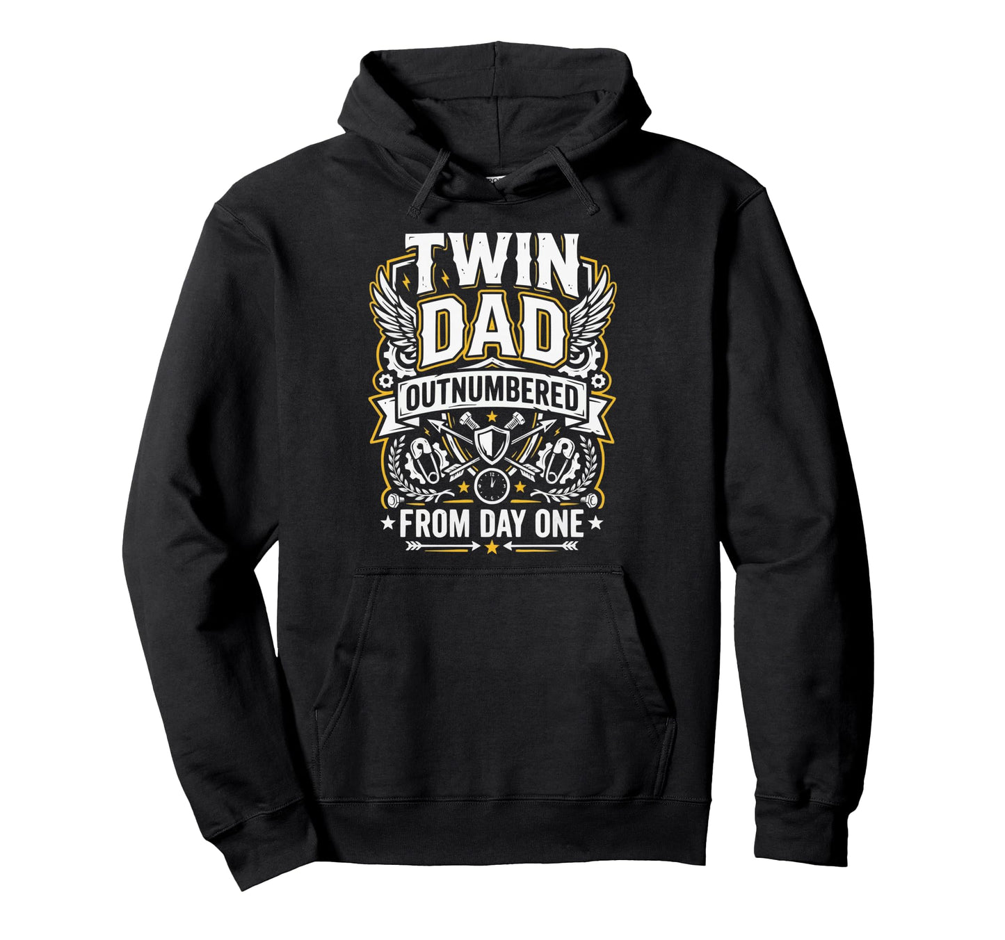 Double Twin Dad Twins Pregnancy Fathers Day Hoodie - Novelty Apparel Unisex - T-Shirt, Sweatshirt, Hoodie