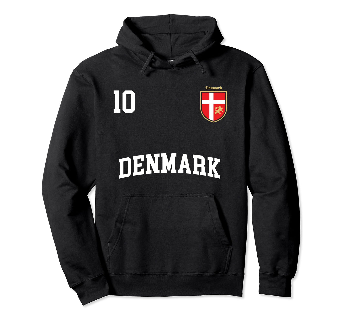 Denmark Soccer No 10 Danish Flag Team Hoodie - Aesthetic Graphic Men Women - T-Shirt, Sweatshirt, Hoodie