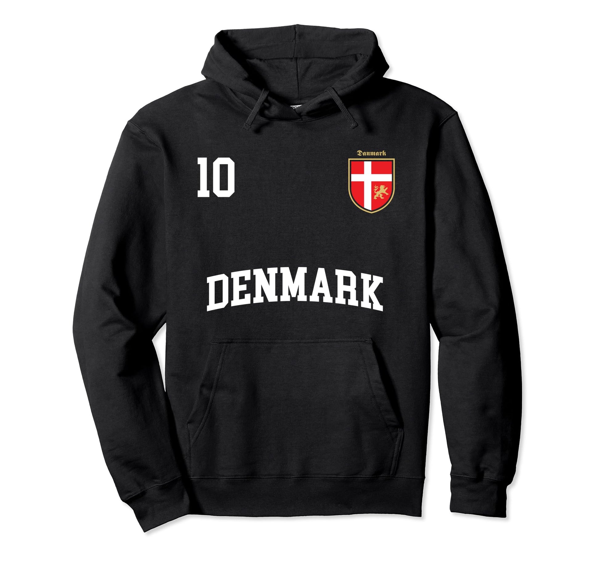 Denmark Soccer No 10 Danish Flag Team Hoodie - Aesthetic Graphic Men Women - T-Shirt, Sweatshirt, Hoodie