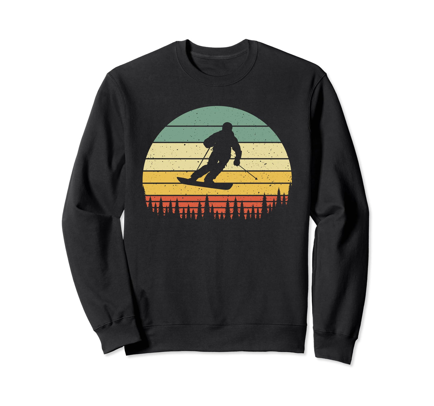 Ski Sunset Skier Skiing Dad Ski Sweatshirt - Fun Novelty Design Men Women - T-Shirt, Sweatshirt, Hoodie