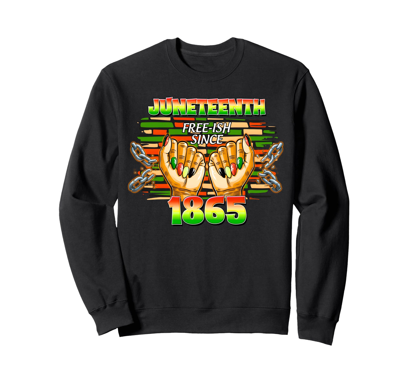 Juneteenth Melanin Black Dad Brown Sweatshirt - Graphic Print for Adults - T-Shirt, Sweatshirt, Hoodie