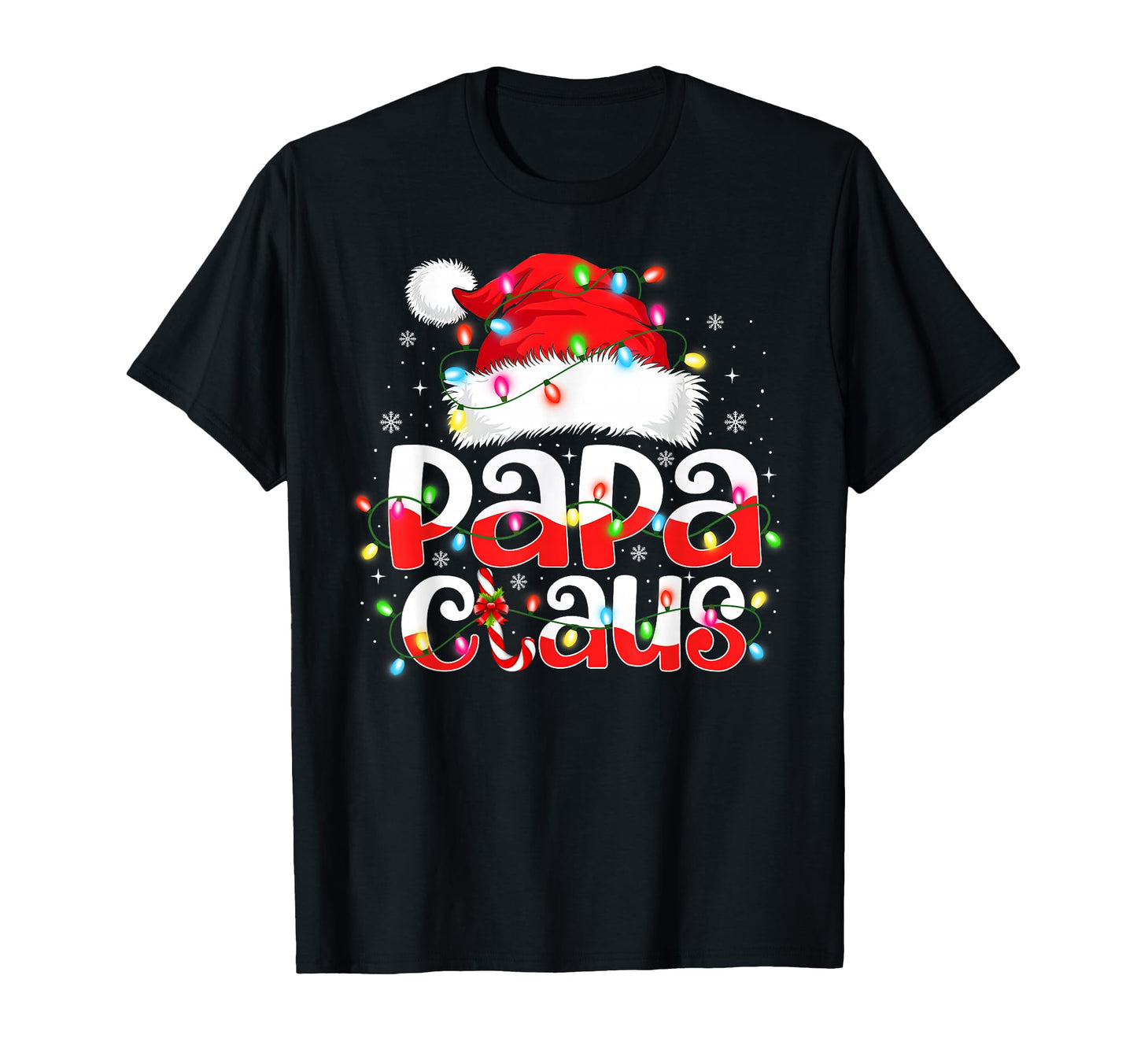Papa Claus Lights Pajama Family T-Shirt - Casual Everyday Wear for Adults - T-Shirt, Sweatshirt, Hoodie