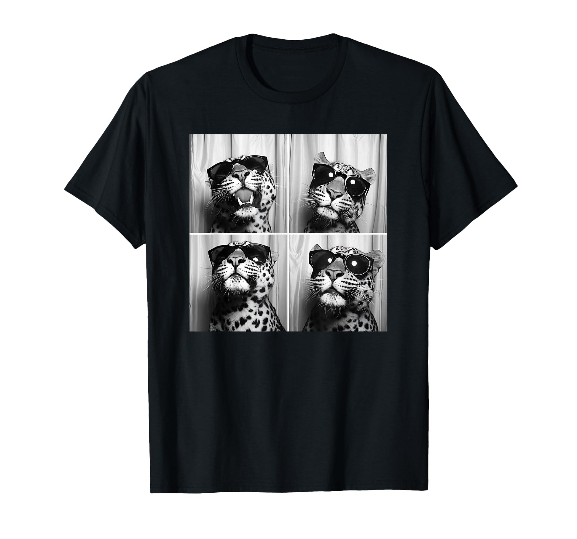 Leopard Face Wearing Sunglasses Funny T-Shirt - Graphic Print Unisex - T-Shirt, Sweatshirt, Hoodie