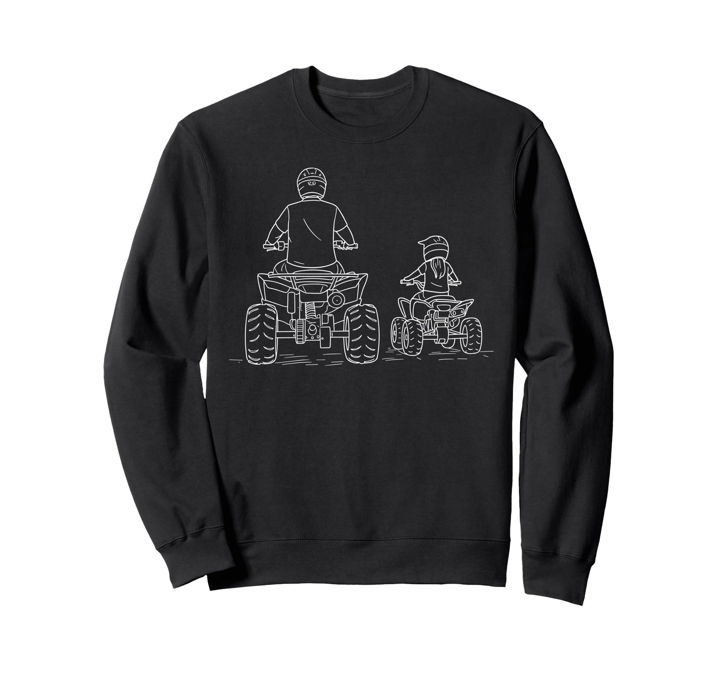 Dad Daughters Riding Atv Quad Atv Sweatshirt - Graphic Print for Adults - T-Shirt, Sweatshirt, Hoodie