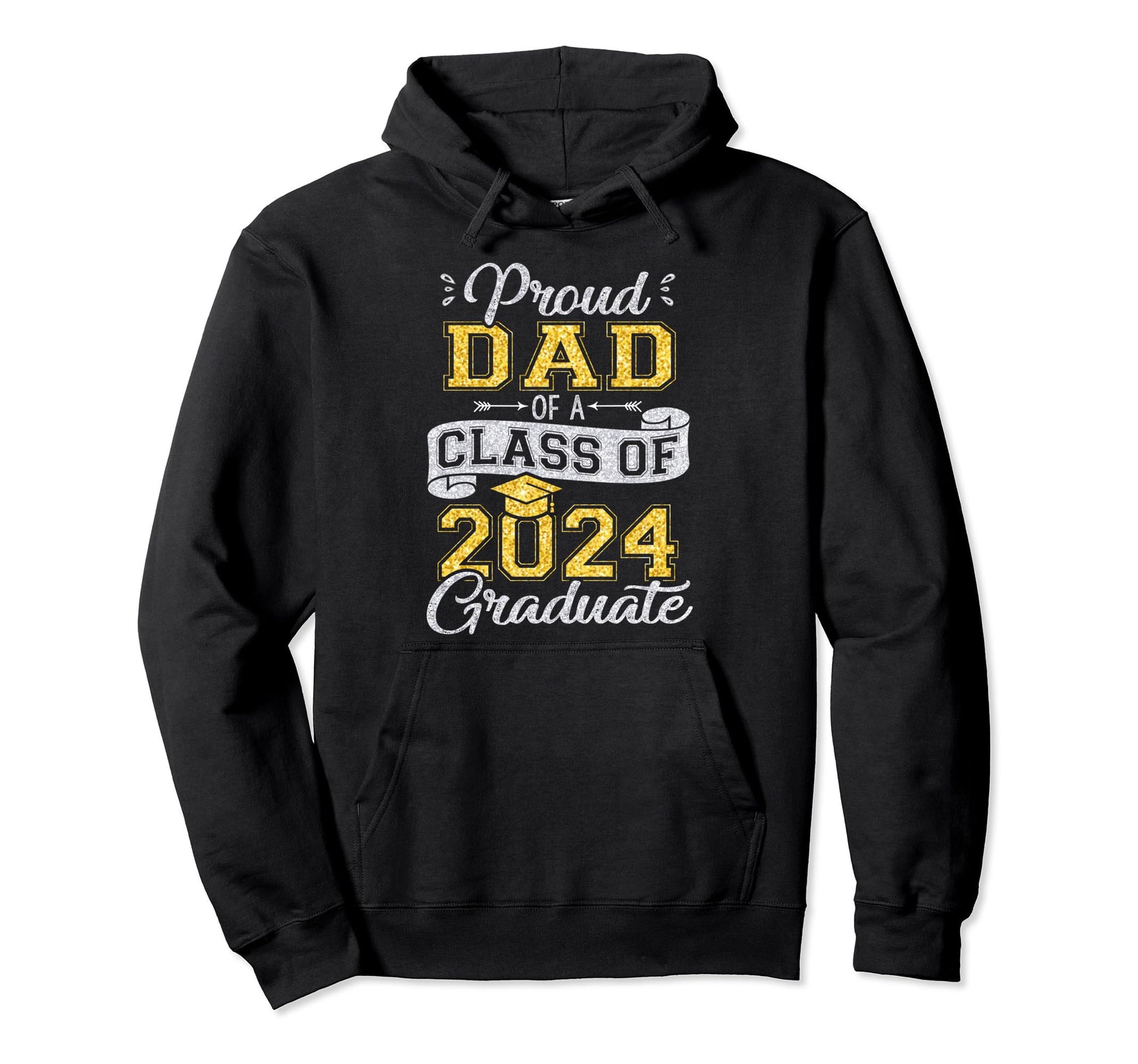 Proud Dad Class 2024 Graduate Funny Hoodie - Streetwear Style for Adults - T-Shirt, Sweatshirt, Hoodie