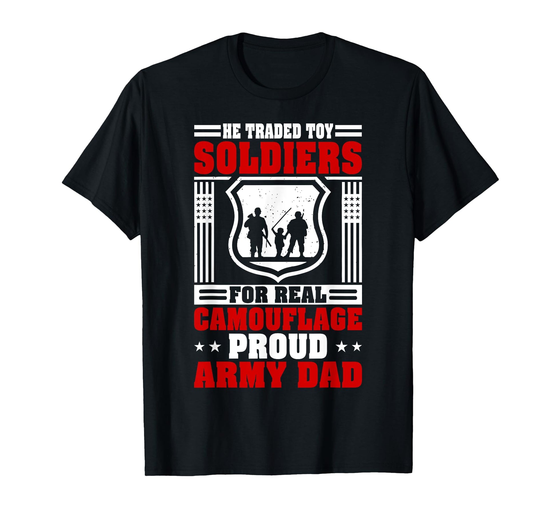 Proud Military Dad American Usa T-Shirt - Casual Everyday Wear Men Women - T-Shirt, Sweatshirt, Hoodie