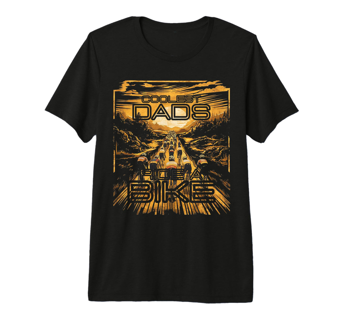 Bicycle Landscape Coolest Dads Ride Bike T-Shirt - Graphic Print Unisex - T-Shirt, Sweatshirt, Hoodie