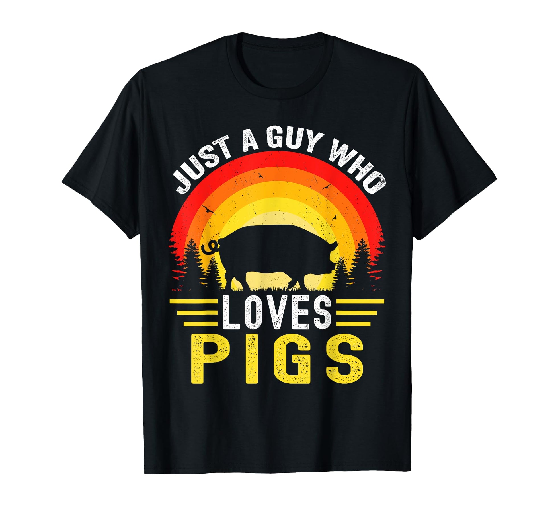 Just Guy Who Loves Pigs Pigs Lovers T-Shirt - Minimalist Print Men Women - T-Shirt, Sweatshirt, Hoodie