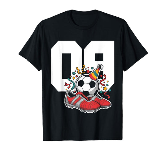 9 Soccer Birthday Gift Soccer Fan T-Shirt - Minimalist Print Men Women - T-Shirt, Sweatshirt, Hoodie
