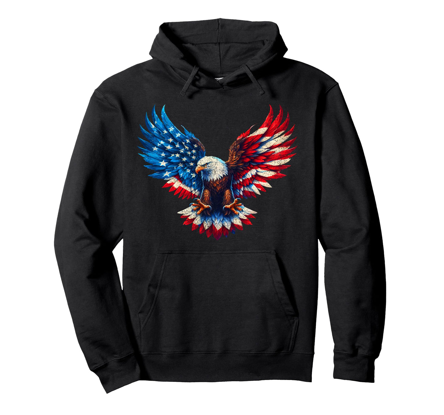 American Flag Bald Eagle Patriotic Eagle Hoodie - Graphic Print for Adults - T-Shirt, Sweatshirt, Hoodie