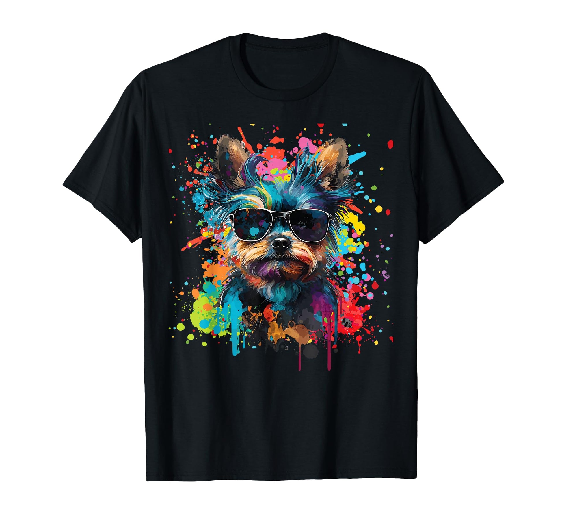 Chorkie Dog Sunglasses Colorful T-Shirt - Novelty Apparel for Adults - T-Shirt, Sweatshirt, Hoodie