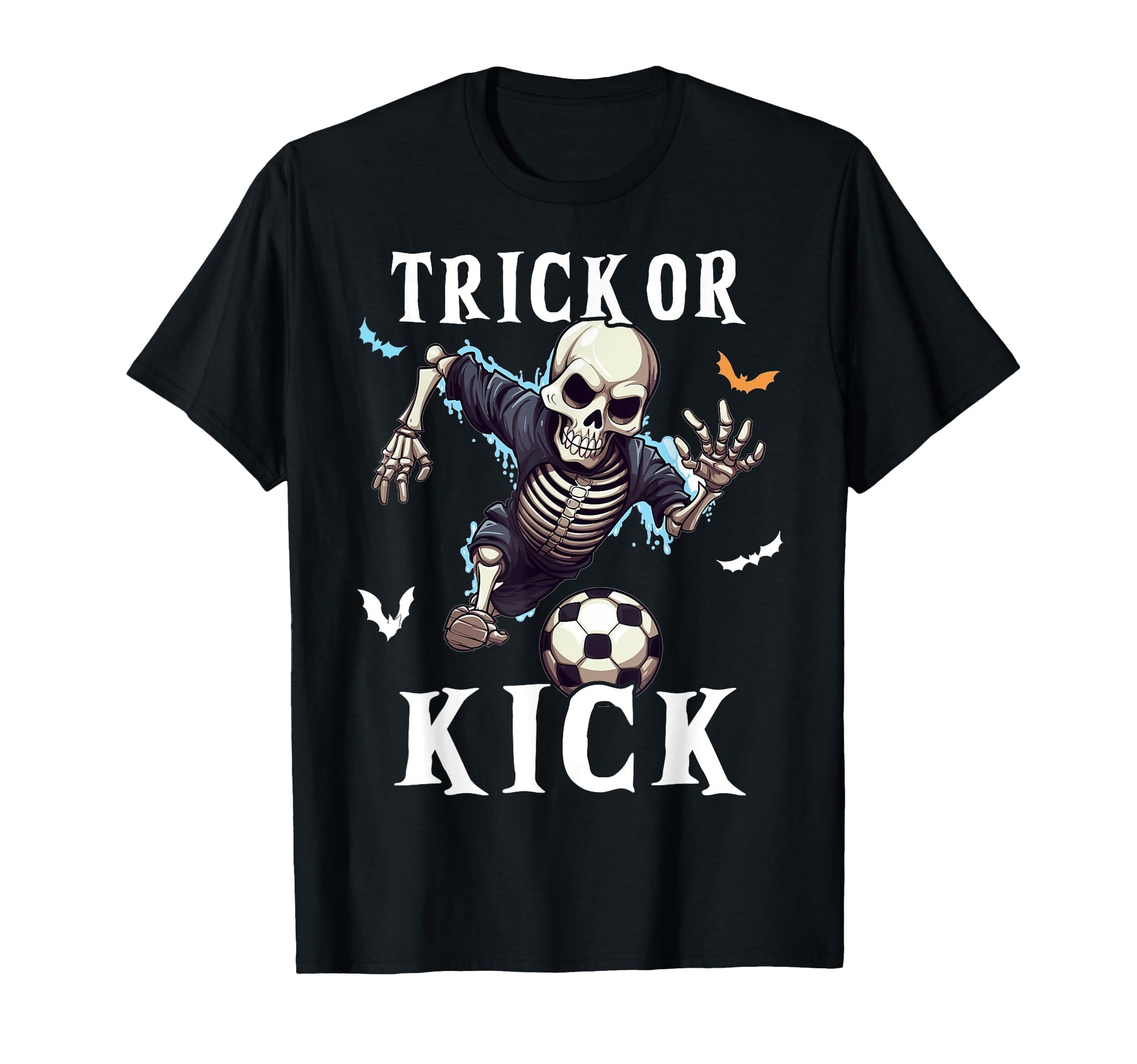 Soccer Skeleton Halloween Soccer Player T-Shirt - Graphic Print for Adults - T-Shirt, Sweatshirt, Hoodie