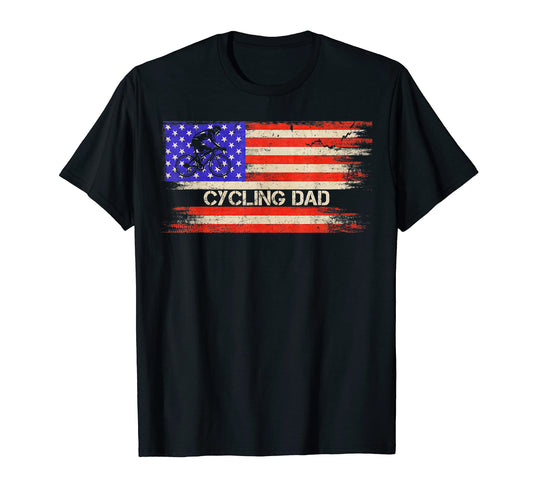 American Flag Proud Cycling Dad T-Shirt - Streetwear Style Men Women - T-Shirt, Sweatshirt, Hoodie