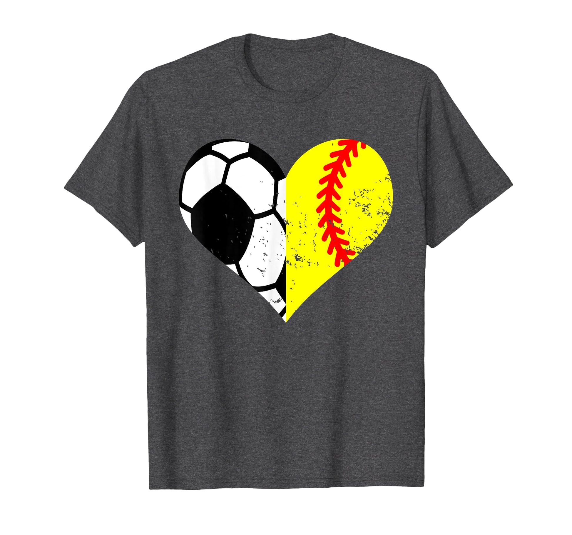 Soccer Softball Heart Funny Soccer T-Shirt - Trendy Graphic for Adults - T-Shirt, Sweatshirt, Hoodie