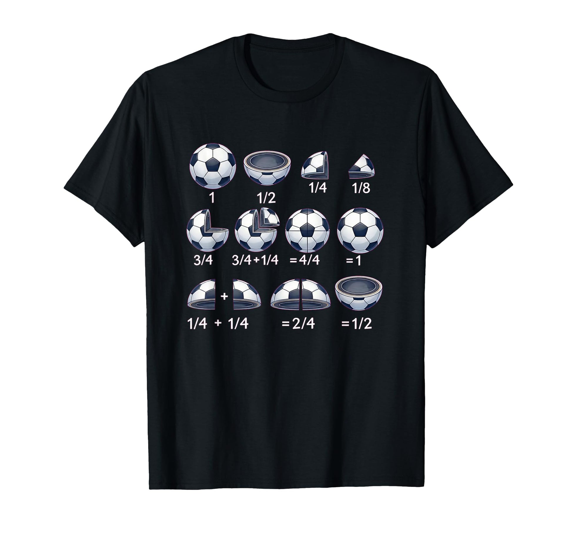 Soccer Ball Math Fraction Back To School T-Shirt - Graphic Print Men Women - T-Shirt, Sweatshirt, Hoodie