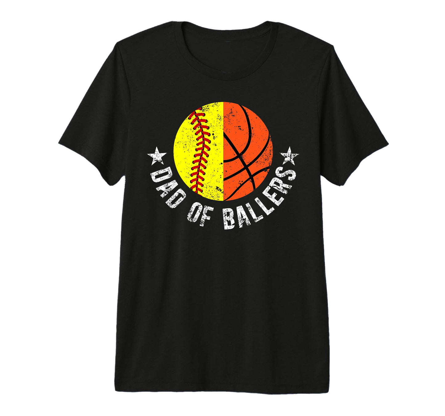 Mens Dad Ballers Softball Basketball T-Shirt - Minimalist Print for Adults - T-Shirt, Sweatshirt, Hoodie