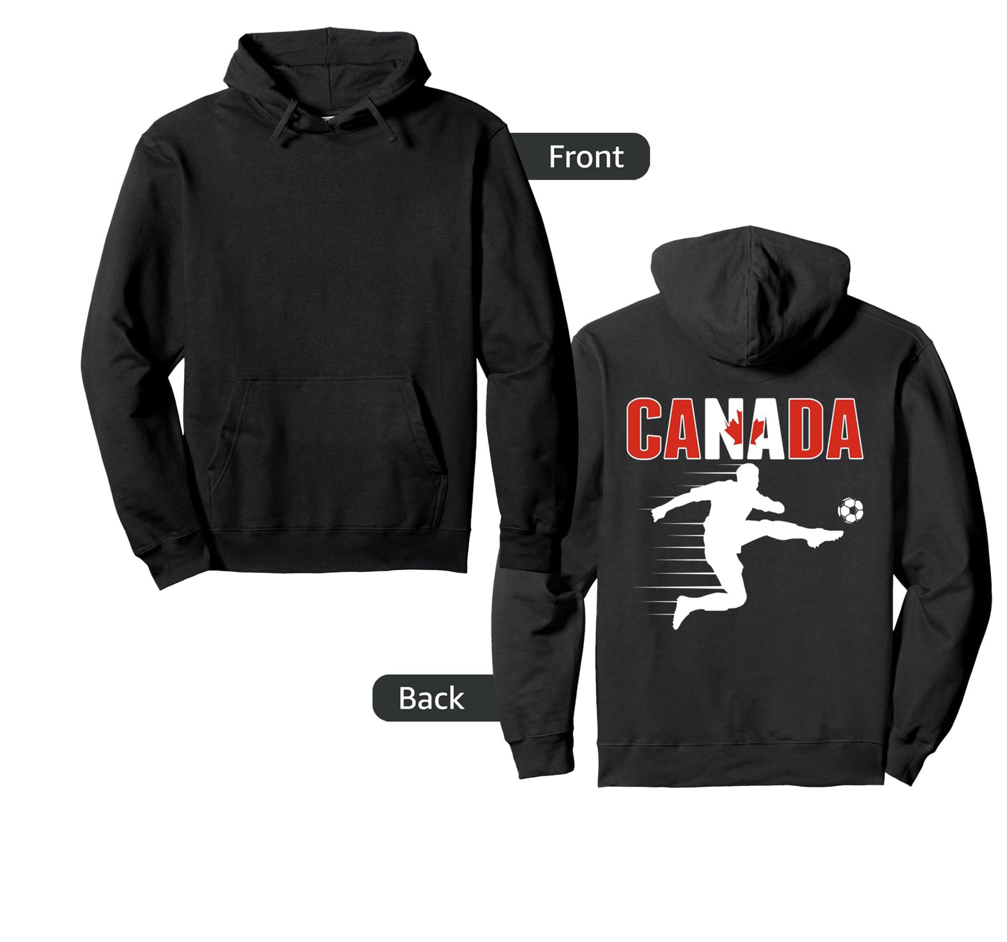 Canada Soccer Fans Jersey Proud Canadian Hoodie - Graphic Print for Adults - T-Shirt, Sweatshirt, Hoodie