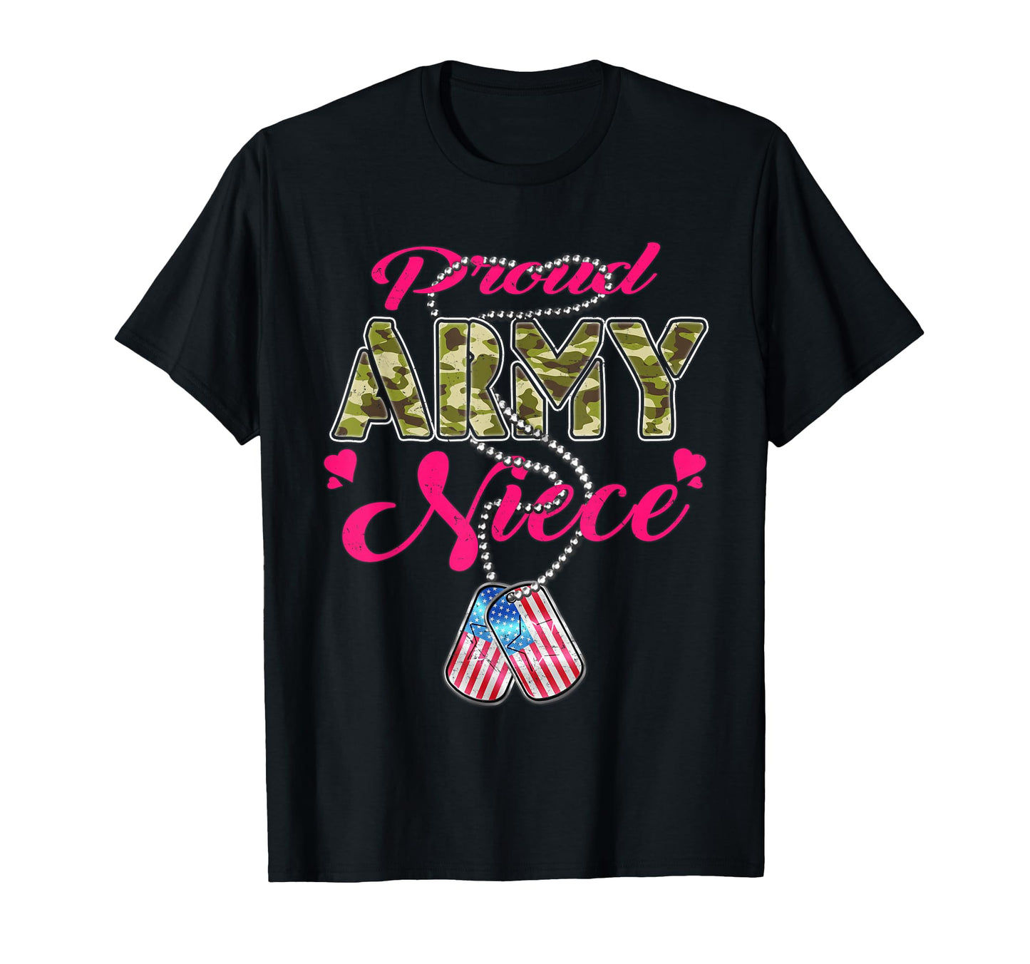 Proud Army Niece Us Flag Camo Dog T-Shirt - Aesthetic Graphic Men Women - T-Shirt, Sweatshirt, Hoodie