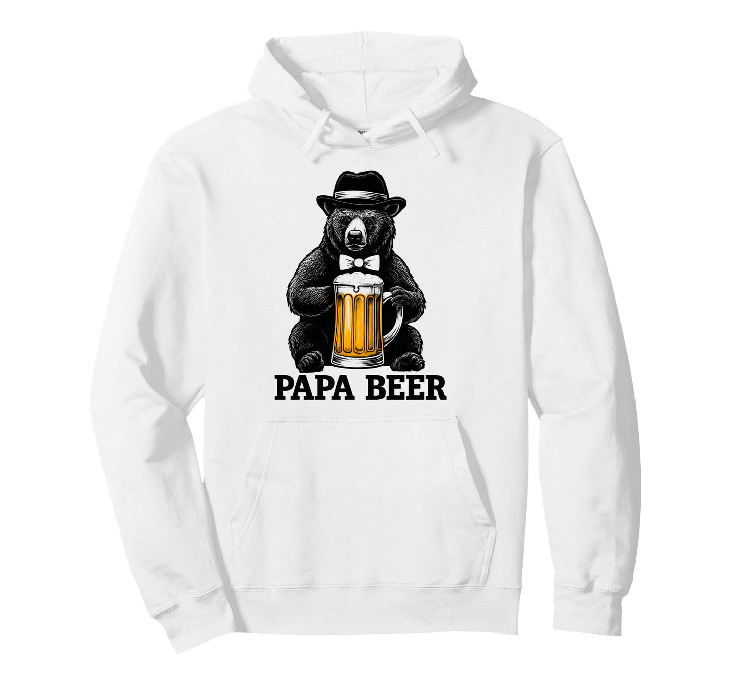 Papa Beer Funny Dad Bear Drinking Hoodie - Fun Novelty Design Men Women - T-Shirt, Sweatshirt, Hoodie