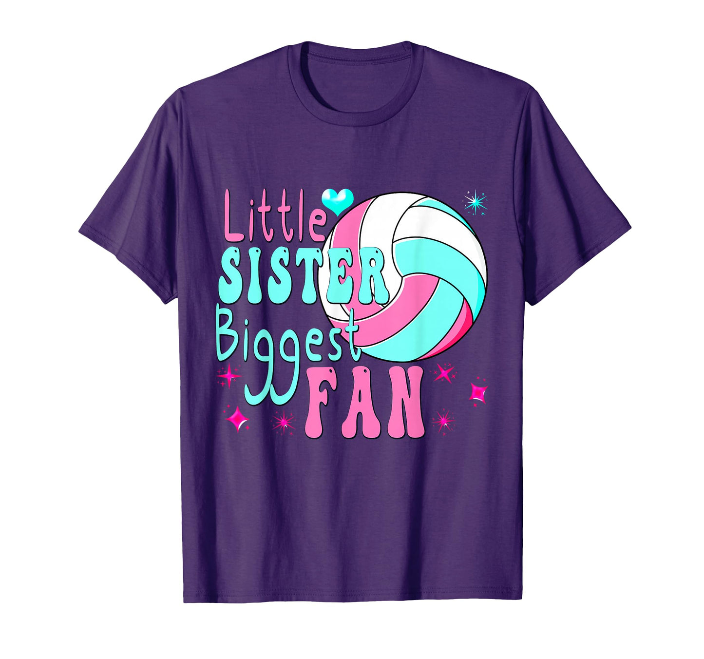 Volleyball Little Sister Biggest Fan T-Shirt - Trendy Graphic for Adults - T-Shirt, Sweatshirt, Hoodie