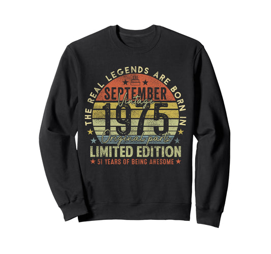 51St Birthday Legends September Sweatshirt - Custom Art Print for Adults - T-Shirt, Sweatshirt, Hoodie