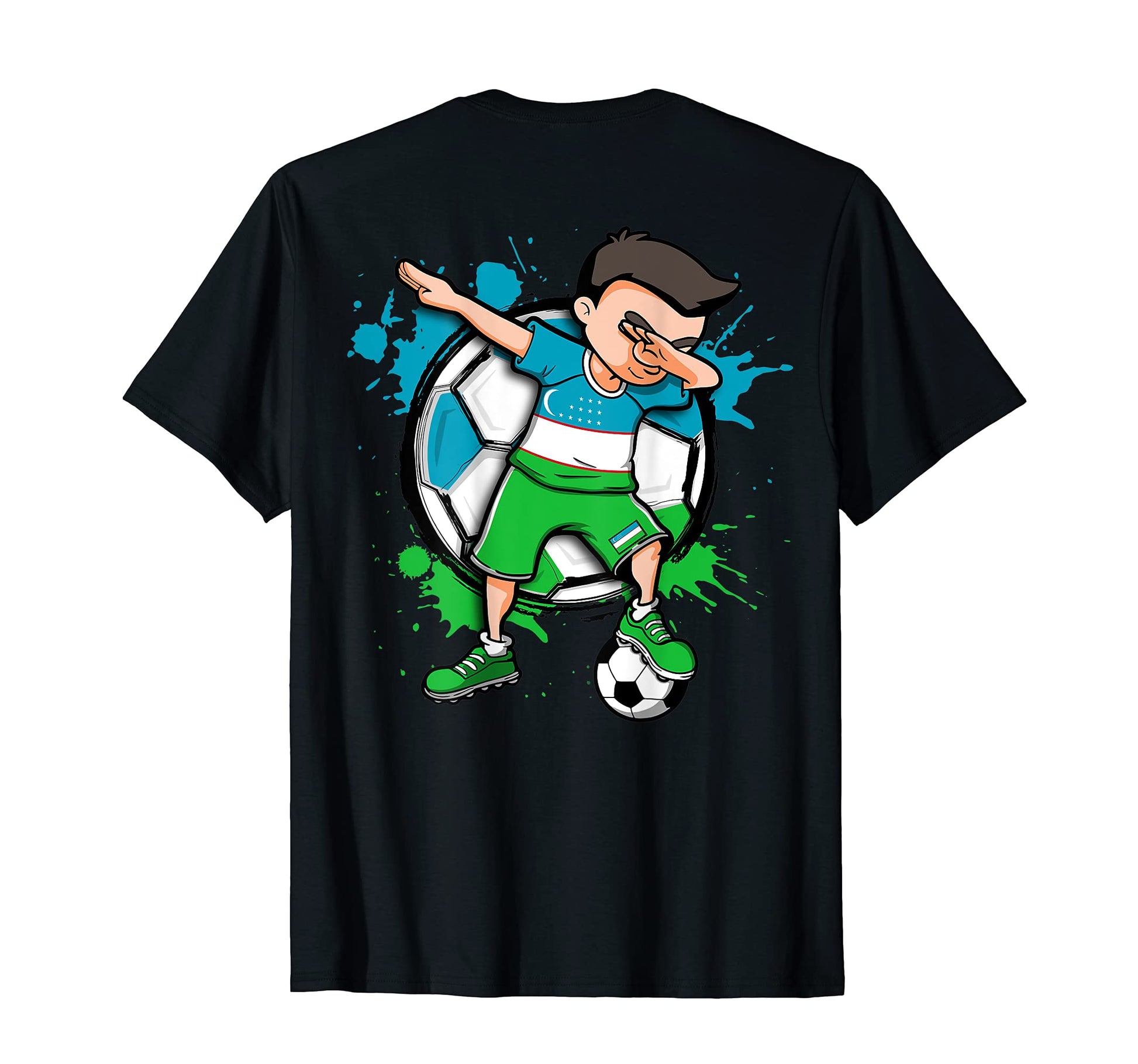 Dabbing Soccer Uzbekistan Football Fan T-Shirt - Novelty Apparel Unisex - T-Shirt, Sweatshirt, Hoodie
