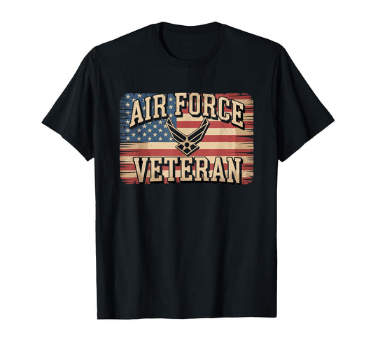 Air Force Veteran Us American Flag T-Shirt - Fun Novelty Design Men Women - T-Shirt, Sweatshirt, Hoodie