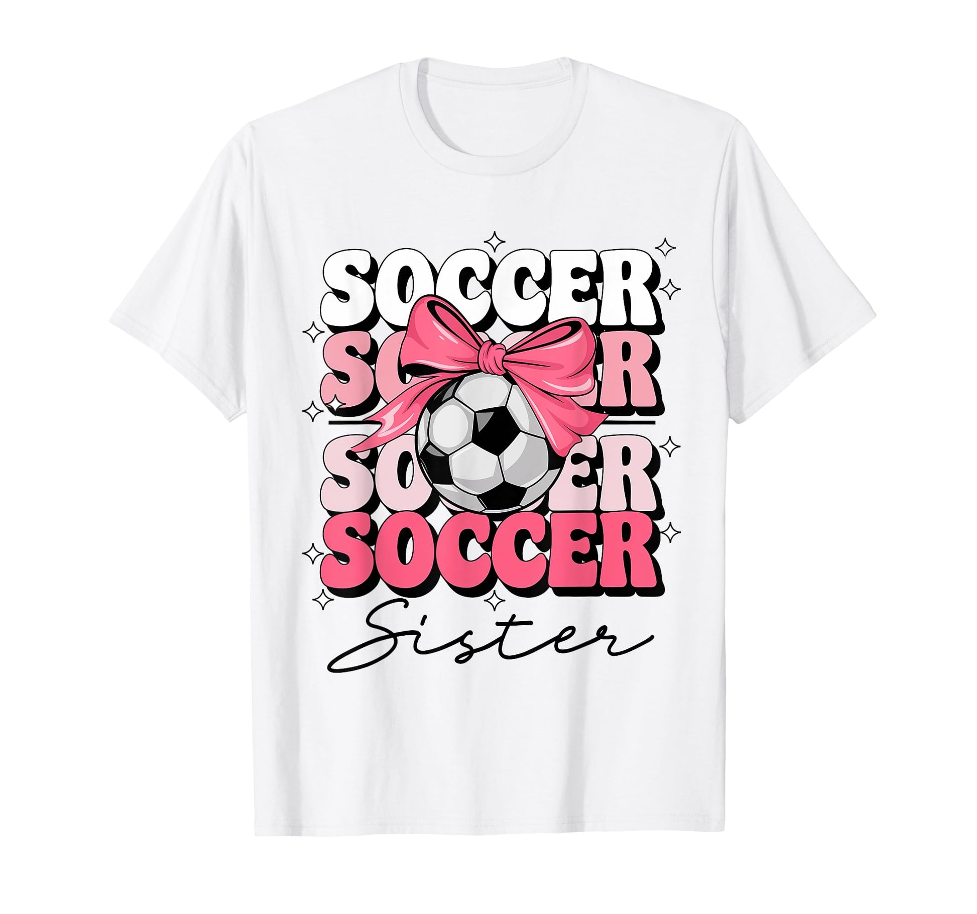Groovy Soccer Sister Coquette Bow T-Shirt - Casual Everyday Wear Unisex - T-Shirt, Sweatshirt, Hoodie