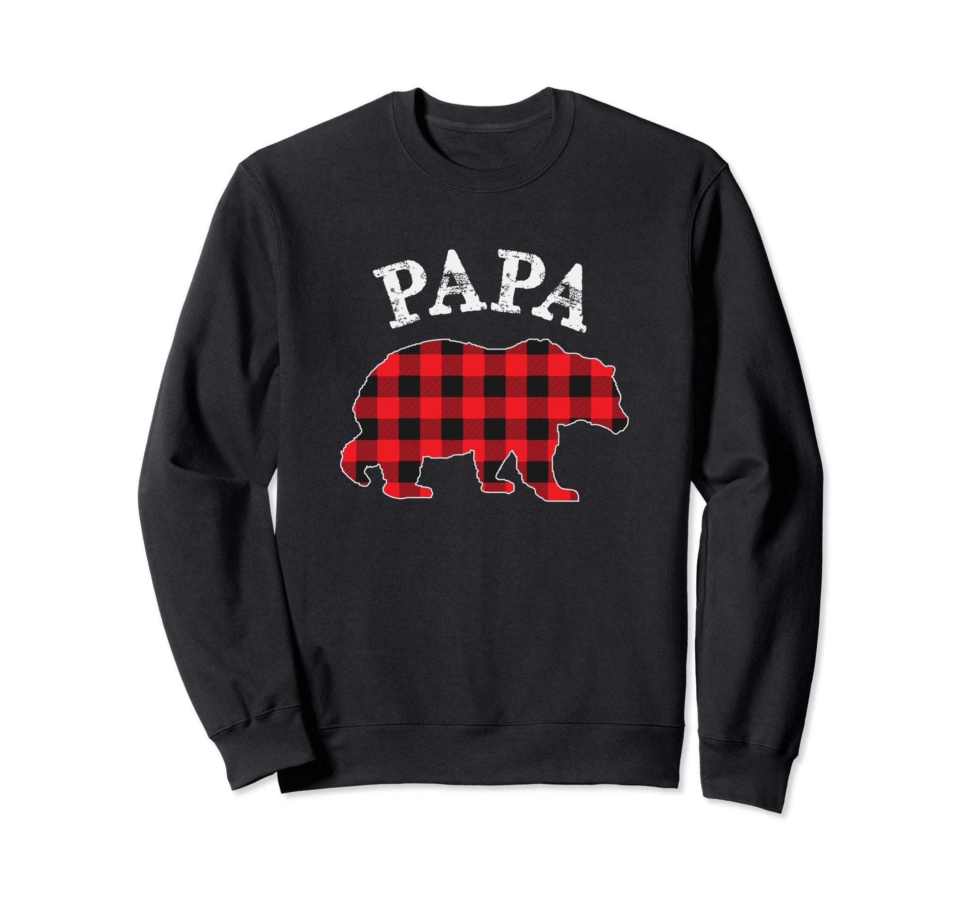 Papa Bear Red Black Buffalo Plaid Sweatshirt - Custom Art Print Men Women - T-Shirt, Sweatshirt, Hoodie