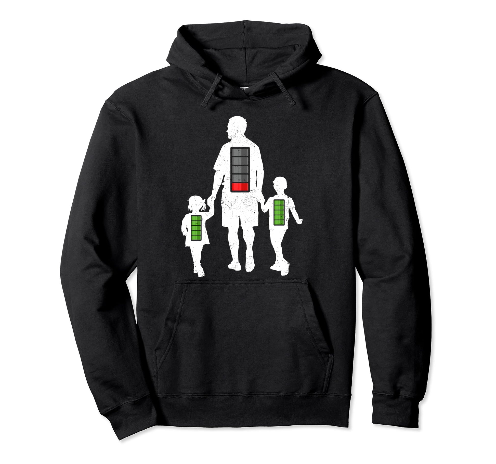 Twin Dad Low Battery Daughter Son Full Hoodie - Streetwear Style Unisex - T-Shirt, Sweatshirt, Hoodie