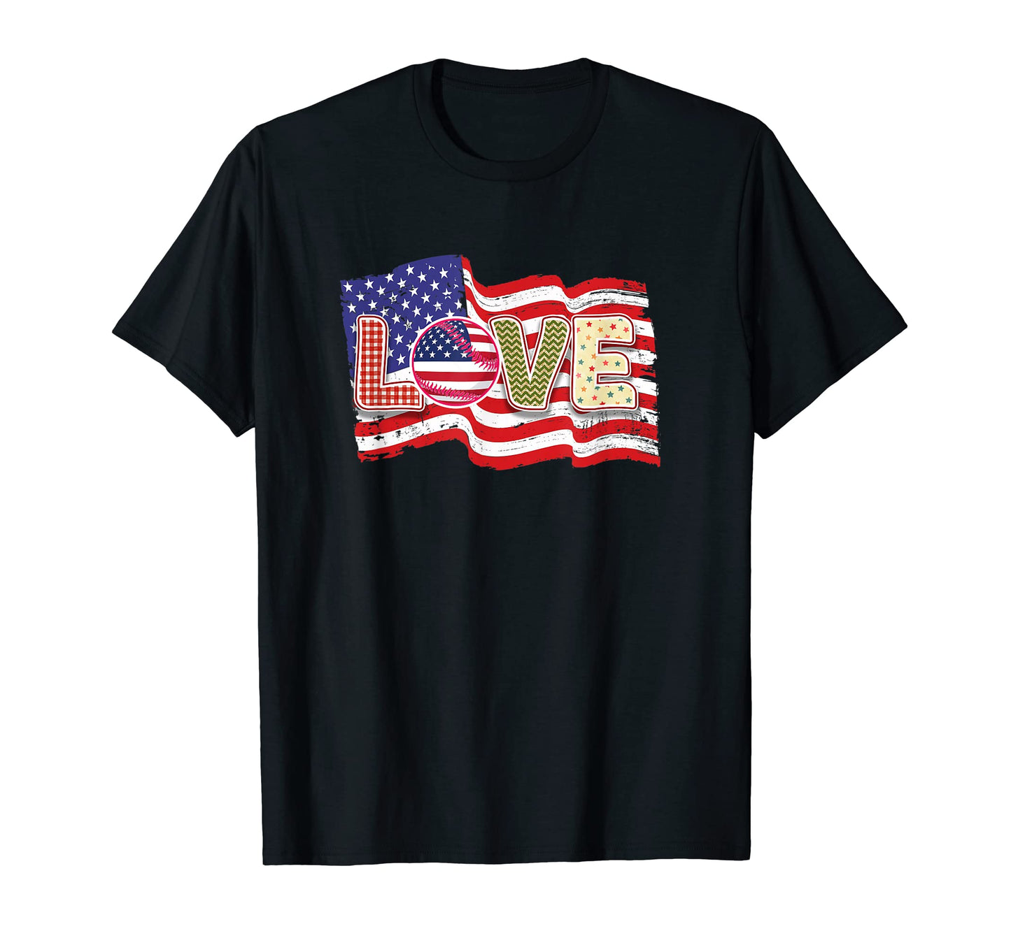 Funny Baseball Patriotic Us Flag Baseball T-Shirt - Trendy Graphic Unisex - T-Shirt, Sweatshirt, Hoodie