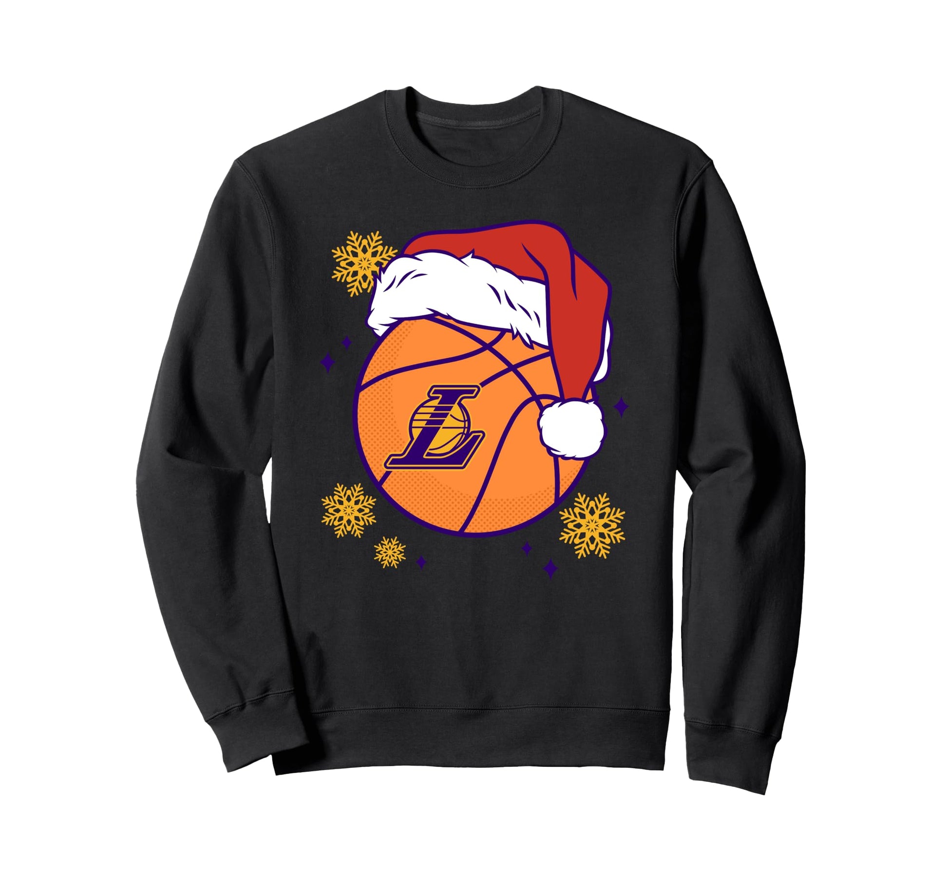 Nba Los Angeles Lakers Santa Hat Sweatshirt - Minimalist Print for Adults - T-Shirt, Sweatshirt, Hoodie