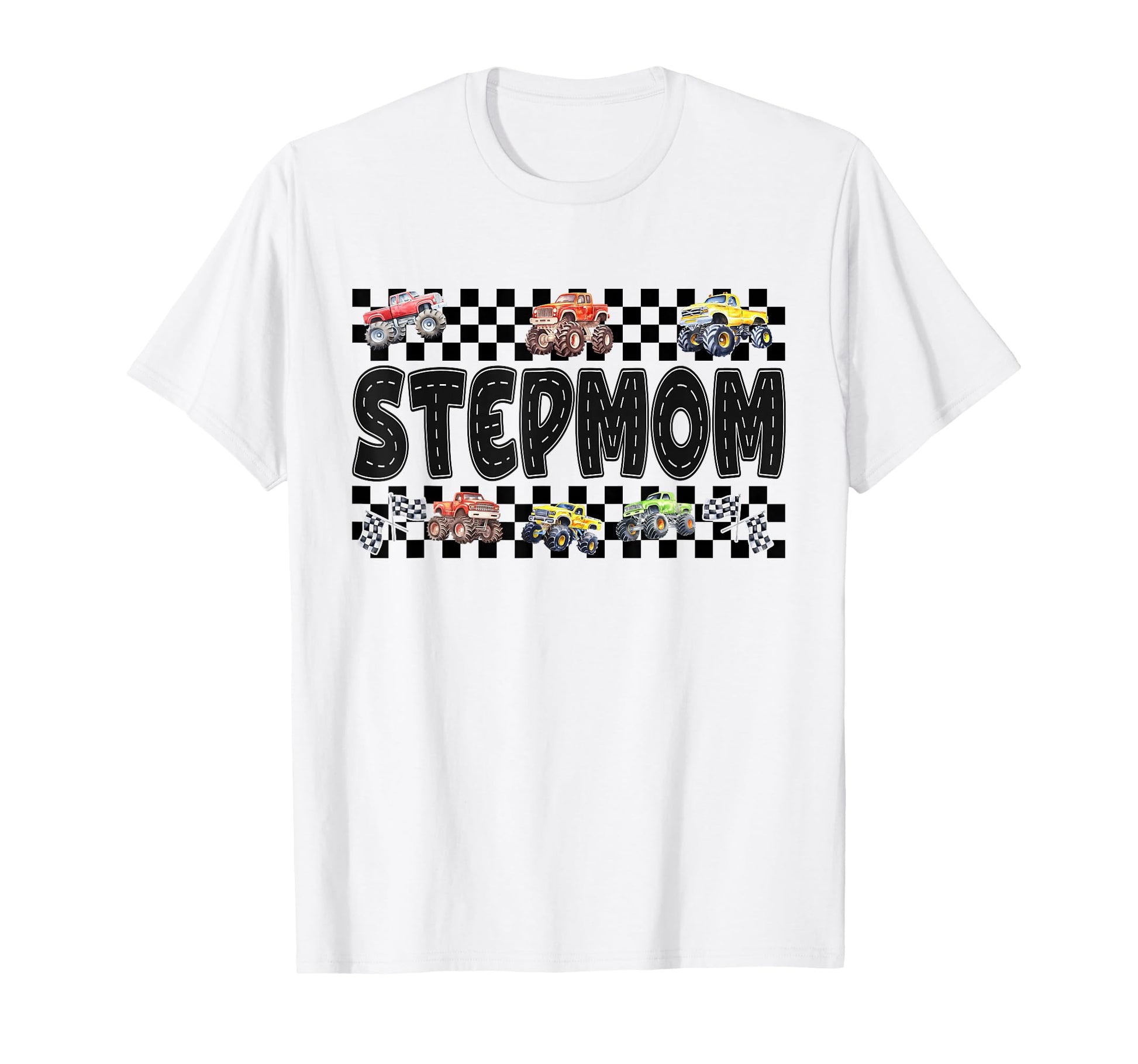 Stepmom Monster Truck Family Crew T-Shirt - Trendy Graphic for Adults - T-Shirt, Sweatshirt, Hoodie