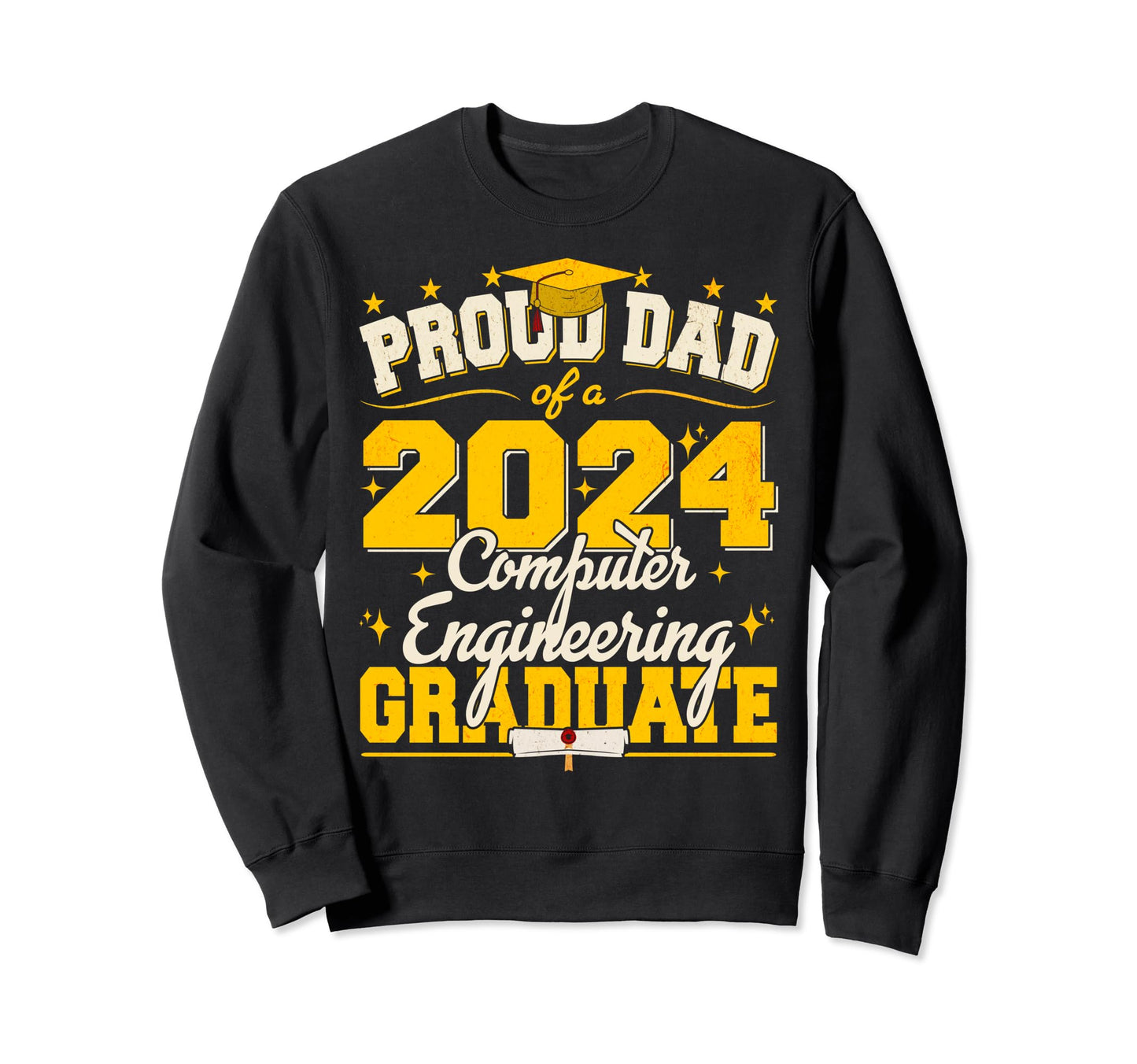 Proud Dad 2024 Computer Sweatshirt - Casual Everyday Wear Unisex - T-Shirt, Sweatshirt, Hoodie