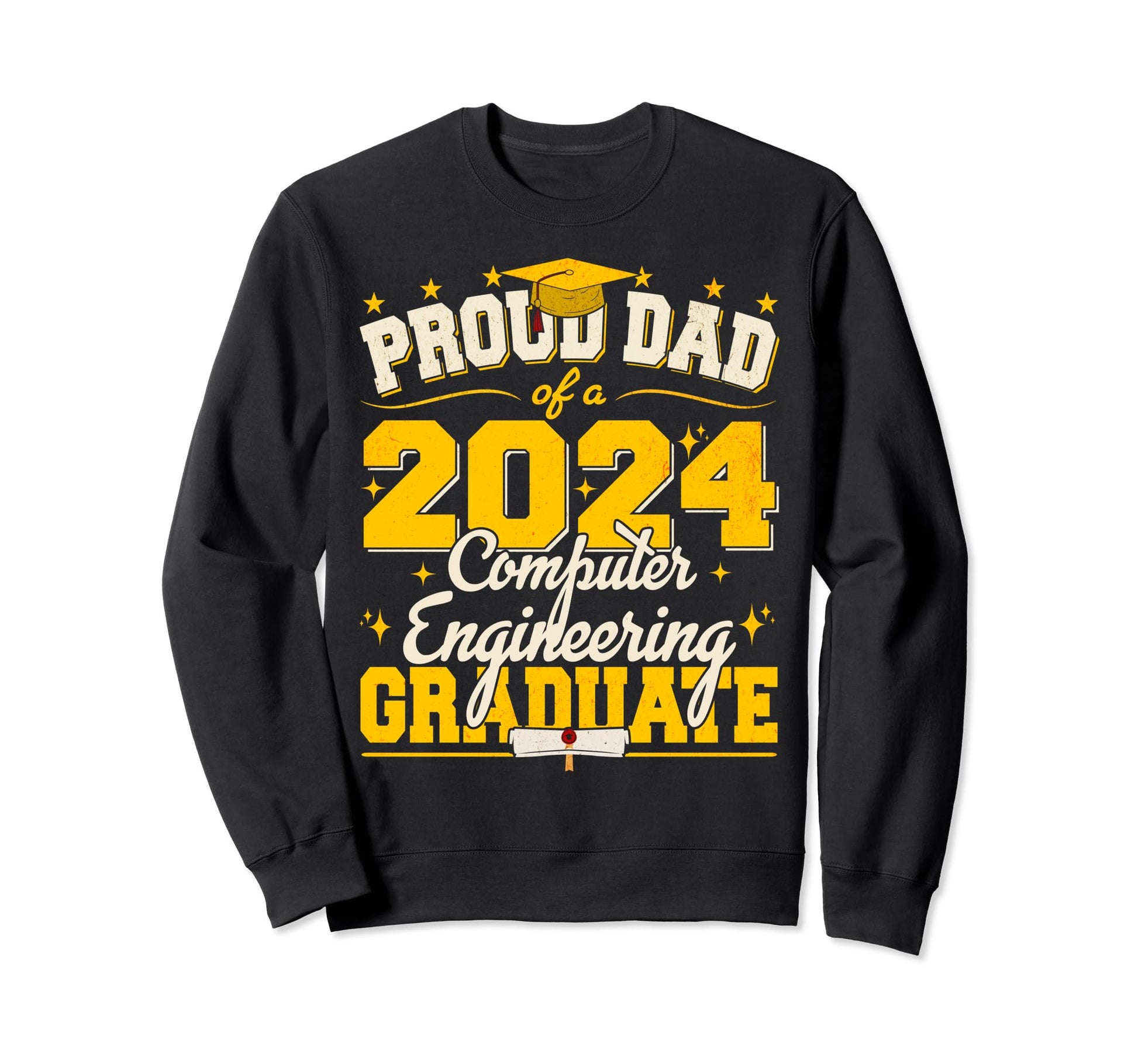 Proud Dad 2024 Computer Sweatshirt - Casual Everyday Wear Unisex - T-Shirt, Sweatshirt, Hoodie
