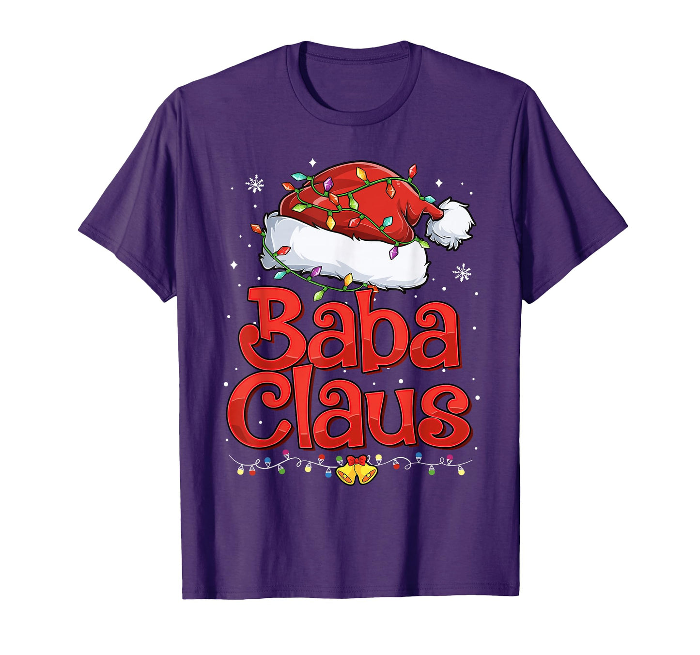 Mens Baba Claus Santa Hat Lights T-Shirt - Fun Novelty Design for Adults - T-Shirt, Sweatshirt, Hoodie